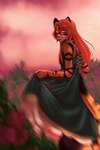 anthro clothed clothing crossdressing dress flower male plant solo sundress sunset sonysosony xandy felid mammal pantherine tiger hi_res