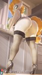 3d_(artwork) 9:16 against_counter against_furniture against_surface ankle_strap_heels anthro anthrofied anus apron apron_only breasts clothing counter digital_media_(artwork) earth_pony equid equine female footwear friendship_is_magic genitals green_eyes hair hasbro hi_res high_heels horse kitchen kitchen_counter latex latex_clothing latex_mask latex_skinsuit leaning leaning_forward legwear mammal mask mature_female mostly_nude my_little_pony orange_hair pear_butter_(mlp) platform_footwear platform_heels pony pumps pussy rinny rubber_clothing side_boob skinsuit solo stockings tan_latex tight_clothing