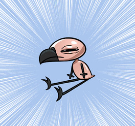 ambiguous_gender angry beak blue_background featherless feet looking_at_viewer narrowed_eyes neonate simple_background sitting solo talons tan_body toes young somesacredbird birb_(somesacredbird) avian