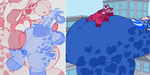 growth holidays inflation plushie toy transformation transformation_sequence run_rabbit_bounce valentine's_day animate_inanimate giraffe giraffid goblin humanoid living_plushie mammal 3:1 hi_res