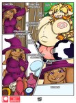 anthro belly big_belly big_breasts bodily_fluids bovid breasts breasts_and_teats caprine clothed clothing comic digital_media_(artwork) duo english_text female lagomorph leporid male mammal neo_geppetto nipples overweight overweight_female panel_skew patreon patreon_logo pregnant rabbit remi_(neo_geppetto) renae_(neo_geppetto) sheep simple_background slightly_chubby teats text thick_thighs udders wide_hips
