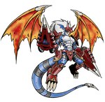 armor evolved hair male muscular solo tail wings el_poyomon bandai_namco digimon fakemon mythology fan_character sven_the_giramon digimon_(species) dragon hybrid magnamon megidramon mythological_creature mythological_scalie reptile scalie absurd_res hi_res