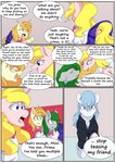 absurd_res bow_(feature) calamity-studios clothed clothing colored comic dialogue english_text equid female feral group hasbro hi_res locker male mammal my_little_pony school_uniform text uniform