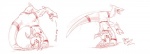 ambiguous_gender backflip bandai_namco claws dark_clefita digimon digimon_(species) dinosaur guilmon hi_res inverted_zero_unit line_art markings monochrome reptile scalie simple_background solo symbol tail white_background zero_unit