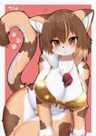 anthro big_breasts bikini blush breasts brown_eyes brown_hair candy chocolate cleavage clothed clothing curvy_figure cute_fangs dessert female female_anthro food fur gold_bikini hair holidays huge_breasts inner_ear_fluff item_in_cleavage kemono looking_at_viewer multicolored_body multicolored_fur multicolored_hair multicolored_tail slightly_chubby solo swimwear tail thick_thighs tuft two-piece_swimsuit voluptuous horokusa0519 valentine's_day calico_cat domestic_cat felid feline felis mammal 2023 digital_media_(artwork) hi_res