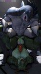 abs anal anal_penetration anthro balls big_balls big_penis blue_body blue_scales bodily_fluids crouching detailed_background duo eyes_closed feet fin fingers from_front_position genitals green_body green_scales grey_body grey_scales horn interrogation male male/male multicolored_body multicolored_scales muscular muscular_anthro muscular_male nude open_mouth pecs penetration penis piledriver_position scales sex sharp_teeth sweat teeth toes tongue two_tone_body two_tone_scales vein yamimarik1994 petruz_(modeler) lizard_(petruz) shark_(petruz) fish lizard marine reptile scalie shark 2019 3d_(artwork) 4k 9:16 absurd_res artist_name digital_media_(artwork) hi_res source_filmmaker_(artwork)