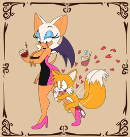 age_difference anthro clothing drunk duo female footwear high_heels leg_humping male male/female older_female shoes substance_intoxication younger_male 4chan_anon unknown_artist cartoon_network foster's_home_for_imaginary_friends sega sonic_the_hedgehog_(series) miles_prower rouge_the_bat bat canid canine fox mammal red_fox true_fox hi_res