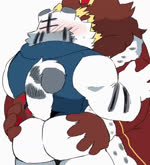 anthro barazoku blush butt butt_grab clothing duo fur hand_on_butt humanoid_hands kemono male male/male robe scar simple_background tail tail_grab white_background white_body white_fur hyaku_(artist) animal_crossing nintendo elvis_(animal_crossing) rolf_(animal_crossing) felid lion mammal pantherine tiger 2020 2d_animation animated frame_by_frame no_sound short_playtime webm