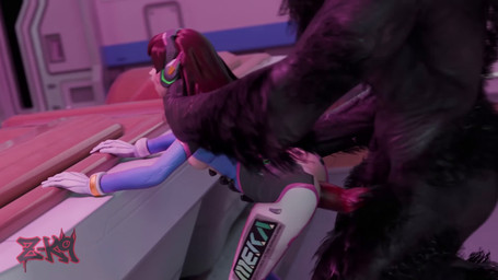 anal anal_penetration animal_genitalia animal_penis anthro anthro_penetrating anthro_penetrating_human black_body black_fur breasts brown_hair canine_genitalia canine_penis clothed clothing detailed_background duo electronics female female_penetrated from_behind_position fur genitals gloves hair hand_on_belly hand_on_neck handwear headgear headphones headset human_on_anthro human_penetrated inside interspecies knot male male/female male_penetrating male_penetrating_female neck_grab partially_clothed penetration penile penile_penetration penis sex small_breasts standing standing_sex tight_clothing white_body white_skin z-k9 blizzard_entertainment mythology overwatch d.va_(overwatch) canid canine human mammal mythological_canine mythological_creature werecanid werecanine werecreature werewolf 16:9 3d_(artwork) 3d_animation animated digital_media_(artwork) hi_res short_playtime sound video voice_acted watermark widescreen