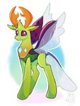 feral green_body horn male solo wings skyl4378 friendship_is_magic hasbro my_little_pony thorax_(mlp) arthropod changeling equid mammal 3:4 hi_res