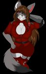 anthro big_breasts breasts cleavage clothed clothing cosplay costume cybernetics female fenririan holidays machine mechanical_arm solo wolfeddown halloween hellsing seras_victoria canid canine canis cyborg mammal vampire wolf absurd_res alpha_channel hi_res