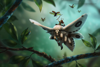 ambiguous_gender brown_hair day detailed_background duo_focus elytron flying group hair micro outside riding neskvik animal_humanoid arthropod arthropod_humanoid beetle humanoid insect insect_humanoid lepidopteran moth venezuelan_poodle_moth 2017 digital_media_(artwork) hi_res