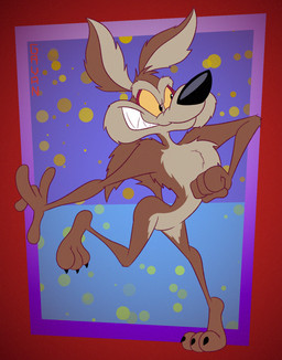 3_toes 4_fingers abstract_background anthro arched_back arm_tuft ass_up athletic athletic_anthro athletic_male back_tuft belly bent_leg biped black_eyes black_nose black_toe_claws brown_body brown_fur butt chest_tuft clenched_teeth curling_toes curvy_figure dotted_background elbow_tuft eyebrows feet fingers fist fluffy fluffy_chest fluffy_tail fur head_tuft humanoid_feet humanoid_hands humanoid_heel knee_tuft leg_tuft male mischievous mischievous_smile multicolored_body multicolored_fur nude on_one_leg open_mouth open_smile pattern_background paws pecs plantigrade polka_dots pose raised_heel raised_tail sharp_teeth shoulder_tuft simple_background skinny skinny_anthro skinny_male slim slim_anthro slim_male small_waist smile smug smug_expression smug_face smug_grin solo standing standing_on_toes strolling tail tan_belly tan_body tan_eyebrows tan_fur teeth tiptoes toes toony toothy_grin top_heavy tuft two_tone_body two_tone_fur walking wasp_waist wide_hipped_female wide_hipped_male wide_hips yellow_sclera gavanzude looney_tunes warner_brothers wile_e._coyote canid canine canis coyote mammal 2026 alternate_version_at_paywall colored digital_drawing_(artwork) digital_media_(artwork) flat_colors hi_res pinup signature