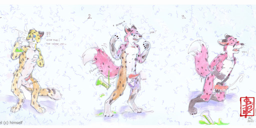 animal_genitalia animal_penis anthro aroused balls canine_genitalia canine_penis dialogue ejaculation erection feline_genitalia feline_penis genitals knot male penis potion solo species_transformation text transformation transformation_by_substance transformation_potion transformation_sequence fennec_(artist) swivel_cheetox canid canine cheetah felid feline fox hybrid mammal hi_res sketch