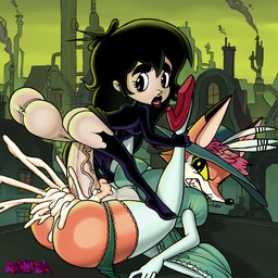 alternative_fashion angry anthro balls big_balls big_breasts big_penis black_hair black_lipstick bodily_fluids breasts classic_lolita clothed clothing clothing_around_one_leg clothing_lift countershade_face countershade_torso countershading cum cum_in_vagina cum_inside dress dress_lift duo fangs female footwear frilly frilly_clothing frilly_dress frilly_panties frilly_underwear fur genital_fluids genitals gynomorph gynomorph/female gynomorph_on_anthro gynomorph_penetrating hair hat headgear headwear high_heels huge_balls huge_penis human_on_anthro hyper hyper_balls hyper_genitalia hyper_penis intersex intersex/female intersex_on_anthro intersex_penetrating interspecies j-fashion larger_anthro lipstick lolita_(fashion) lying makeup on_back orange_body orange_fur panties panties_around_one_leg panties_down partially_clothed penetration penis questionable_consent sex shoes size_difference smaller_gynomorph smaller_human smaller_intersex teeth underwear underwear_around_one_leg underwear_down vaginal vaginal_penetration vulva whiskers yellow_eyes redalarm adult_swim cartoon_network unicorn:_warriors_eternal june_way melinda_(unicorn:_warriors_eternal) canid canine fox human mammal red_fox true_fox 1:1 2023 absurd_res digital_drawing_(artwork) digital_media_(artwork) hi_res