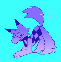 animated_gif anthro clothing female footwear fur gradient high_heels purple_body purple_clothing purple_fur purple_shirt purple_topwear shirt shoes simple_background solo sparkles toony topwear yourve wondercade! po_sanchez canid canine canis mammal wolf animated colored_sketch short_playtime sketch