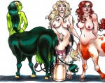 breasts breasts_and_teats female group hooves horn insect_wings jewelry machine milking_machine necklace nipples quadruped size_difference tail teats udders waist_turned wings arabesque bovid bovid_taur bovine bovine_taur bucentaur cattle humanoid_taur mammal mammal_taur taur 2010