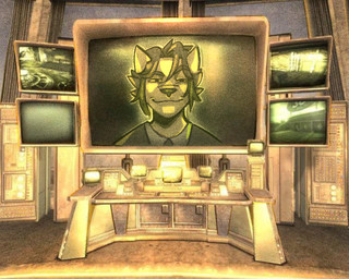 anthro clothing ears_up looking_at_viewer male necktie screen screen_face smile smiling_at_viewer solo suit 000atanerriaper000 fallout microsoft nick_(chevyw) robert_house_(fallout) bolf hybrid