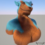 3d_bust anthro big_breasts breasts cleavage_cutout cutout female solo sprucethedeer agent_orange_(pouncer11) sergal 1:1 3d_(artwork) bust_portrait digital_media_(artwork) portrait