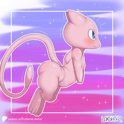3_fingers 3_toes abstract_background anthro belly blue_eyes blush border feet female fingers flat_chested flying fur long_tail looking_at_another navel nipples patreon_logo patreon_username pink_body pink_fur short_arms shortstack side_view smile smiling_at_another solo sparkles tail text thick_thighs toes ultama_lokshar nintendo patreon pokemon generation_1_pokemon legendary_pokemon mew_(pokemon) pokemon_(species) 1:1 alternate_version_at_paywall better_version_at_paywall hi_res signature url