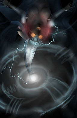 ambiguous_gender blade bone breasts electricity female holographic_eyes intersex intersex/female lightning lure_(anatomy) machine malfunction nails no_pupils skull skull_head solo split_form teeth tentacles underwater water soulless_tech soul_interface aquatic cephalopod humanoid merfolk mollusk robot absurd_res comic digital_drawing_(artwork) digital_media_(artwork) hi_res