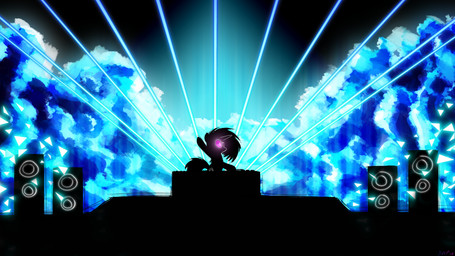 cutie_mark eyewear female feral glasses hair hooves horn inside silhouette solo speaker standing flamevulture17 friendship_is_magic hasbro my_little_pony mythology vinyl_scratch_(mlp) equid equine mammal mythological_creature mythological_equine unicorn 16:9 absurd_res hi_res widescreen