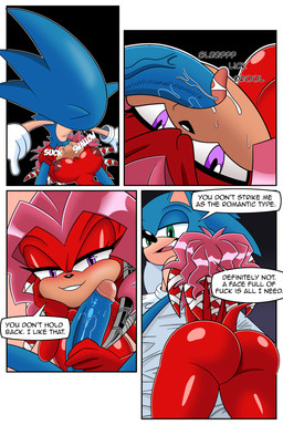 anthro barbell_piercing bed bedroom_eyes big_breasts big_butt big_penis blush bodily_fluids breasts butt cum cum_in_mouth cum_inside cybernetics duo fangs fellatio female furniture genital_fluids genitals hand_on_penis humanoid_genitalia humanoid_penis lying lying_on_bed machine male male/female narrowed_eyes nipple_piercing nipples on_back on_bed onomatopoeia oral oral_penetration penetration penile penis piercing saliva saliva_on_penis seductive sex sound_effects speech_bubble teeth text thick_thighs tongue tongue_out mobian_monster archie_comics sega sonic_the_hedgehog_(archie) sonic_the_hedgehog_(comics) sonic_the_hedgehog_(series) lien-da sonic_the_hedgehog cyborg echidna eulipotyphlan european_hedgehog hedgehog mammal monotreme 2:3 absurd_res comic english_text hi_res