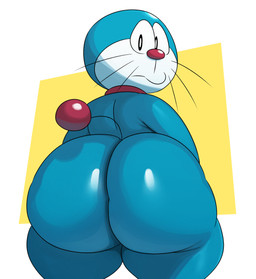 ambiguous_gender anthro big_butt black_outline blue_arms blue_body blue_butt butt butt_focus collar femboy glistening glistening_body glistening_butt huge_butt looking_at_viewer looking_back looking_back_at_viewer machine nude nude_male obese outline overweight rear_view red_nose simple_background solo tail thick_thighs whiskers sssonic2 doraemon doraemon_(character) domestic_cat felid feline felis mammal robot hi_res male_(lore)