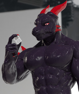 abs anthro anthro_pred bodily_fluids dripping electronics fangs goo_drip horn larger_anthro larger_male larger_pred male male_pred muscular muscular_anthro muscular_male object_vore pecs portable_music_player purple_body red_eyes sharp_teeth size_difference slime soft_vore spikes spikes_(anatomy) teeth vore willing_pred daffi apple_inc. ipod mythology devourer_(razor_koopa) dragon goo_creature goo_dragon mythological_creature mythological_scalie scalie 3d_(artwork) digital_media_(artwork) hi_res