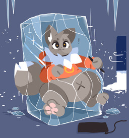 anthro belly biped blowing bottomless clothed clothing dipstick_tail drawing_tablet exclamation_point fluffy fluffy_tail frozen head_tuft holding_object hoodie ice ice_block icicle inner_ear_fluff inside male markings neck_tuft on_ground pawpads paws pear-shaped_figure pen semi-anthro sitting slightly_chubby snow snowing solo surprised tablet tablet_pen tail tail_markings topwear tuft wide_hips winter sutihukka suti_(sutihukka) canid canine fox mammal 2026 absurd_res hi_res