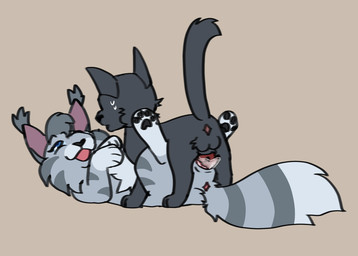 age_difference black_body black_fur bodily_fluids duo female feral fur grey_body grey_fur joyful looking_pleasured male male/female monotone_background monotone_body older_female older_penetrated pawpads penetration penile penile_penetration penis_in_vagina sex simple_background stripes sweat toony vaginal vaginal_penetration jinglecide warriors_(book_series) crowfeather_(warriors) feathertail_(warriors) domestic_cat felid feline felis mammal hi_res