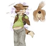 abdominal_bulge anal anal_penetration anthro backpack balls belly belly_expansion belly_inflation big_belly blush bottomwear bulge buttplug buttplug_in_ass buttplug_insertion clothed clothing expansion fully_clothed genitals ill inflation male moan object_in_ass pants penetration penis plug_(sex_toy) plug_insertion sex_toy sex_toy_in_ass sex_toy_insertion solo sweatpants bleakpepper canid canine fox mammal 1:1 hi_res