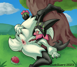 against_natural_surface against_surface against_tree anal anal_masturbation anthro anus autocunnilingus autorimming biped bodily_fluids butt claws clitoris cloud deep_skin female female_anthro flexible gaping gaping_anus genitals grass hand_on_butt hand_on_own_butt inner_labia leg_behind_head lying mask masturbation on_back oral oral_masturbation outside plant saliva saliva_on_anus saliva_on_vulva saliva_string sky solo spread_butt spread_legs spreading text tongue tongue_out tree vaginal vaginal_masturbation vulva year duskguard nintendo pokemon elemental_creature flora_fauna generation_9_pokemon meowscarada pokemon_(species) 2023 absurd_res artist_name colored dated hi_res shaded