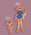 age_progression aged_up alex_(sticostudios) alternate_universe anthro belt bottomwear breasts canid canine canis clothed clothing dogday_(poppy_playtime) domestic_dog fan_character female hi_res living_toy mammal mob_entertainment poppy_playtime skirt smiling_critters solo sticostudios story story_in_description thigh_gap thin_calves thin_legs thin_thighs young