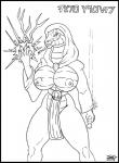 anthro areola big_breasts black_border border bottomwear breasts clothed clothing electricity female front_view holding_object holding_weapon hood lightning lightsaber loincloth looking_at_viewer melee_weapon nipples non-mammal_breasts reverse_grip simple_background solo text tongue tongue_out topless weapon white_background skianous star_wars darth_viper reptile scalie snake viper 2018 aurebesh_text black_and_white character_cipher hi_res line_art monochrome