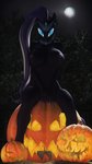 3d_(artwork) 9:16 anthro anthrofied big_breasts breasts digital_media_(artwork) equid equine female hasbro hi_res horn idw_publishing jack-o'-lantern mammal moon my_little_pony my_little_pony_(idw) mythological_creature mythological_equine mythology night nightmare_rarity_(idw) nude sitting solo thenicedragon unicorn