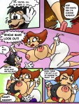 anthro big_breasts breasts comic disney duo fbz female goof_troop male mature_anthro mature_female max_goof mother_(lore) nipples parent_(lore) peg_pete