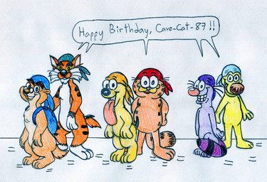 3_toes 4_fingers anthro arm_tuft backpack belly big_belly big_tail biped black_eyebrows black_nose black_stripes blue_backpack blue_headkerchief blue_kerchief breath brown_body brown_fur brown_nose cheek_tuft chest_tuft chin_tuft clenched_teeth clothing curled_tail curling_tail dialogue eyebrows eyewear facial_tuft feet fingers floating_eyebrows fluffy fluffy_tail fur gesture glance glasses gloves_(marking) green_headkerchief green_kerchief group happy_birthday head_tuft headgear headgear_only headkerchief headkerchief_only headwear headwear_only humanoid_heel kerchief kerchief_only leg_markings looking_at_viewer male markings mostly_nude multicolored_body multicolored_fur nude nude_anthro nude_male open_mouth open_smile orange_body orange_fur orange_headkerchief orange_kerchief overweight overweight_anthro overweight_male panting paws pink_inner_ear pink_nose plantigrade purple_body purple_fur purple_headkerchief purple_kerchief red_headkerchief red_kerchief ring_(marking) ringed_tail scut_tail short_tail shoulder_tuft simple_background size_difference slightly_chubby slightly_chubby_anthro slightly_chubby_male small_tail smile smiling_at_viewer socks_(marking) speech_bubble standing striped_body striped_fur striped_markings striped_tail stripes tail tail_markings teeth text thick_eyebrows toes tongue tongue_out toony toothy_grin tuft two_tone_body two_tone_fur waving waving_at_viewer wearing_glasses whiskers white_background white_belly white_body white_feet white_fur white_hands white_sclera yellow_body yellow_fur yellow_sclera jose-ramiro adventures_from_the_book_of_virtues garfield_(series) mother_goose_and_grimm pbs aristotle_the_prairie_dog attila_(mother_goose_and_grimm) garfield_the_cat grimmy_(mother_goose_and_grimm) odie_the_dog socrates_the_bobcat beagle bobcat bull_terrier canid canine canis domestic_cat domestic_dog felid feline felis ground_squirrel hunting_dog lynx maine_coon mammal prairie_dog rodent scent_hound sciurid tabby_cat terrier 2021 colored colored_sketch crossover english_text graphite_(artwork) sketch traditional_media_(artwork)