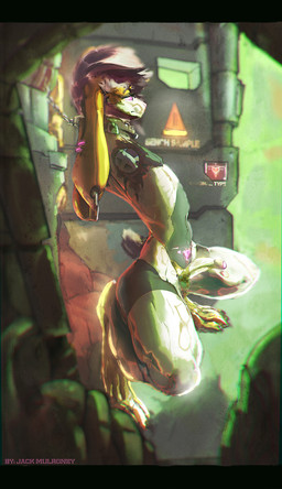 2_missing_limbs amputee anthro chain collar cybernetic_leg cybernetic_limb cybernetics cyberpunk disability ear_piercing foreskin genital_scar genitals glowing glowing_eyes glowing_genitalia glowing_penis hair industrial machine male metal_legs metal_penis metallic_body missing_all_arms missing_arm orchiectomy_scar partially_retracted_foreskin penis piercing pink_eyes pink_hair presenting scar slave solo synthetic thick_thighs womb_tattoo jack_mulroney android cyborg lagomorph leporid mammal rabbit robot hi_res