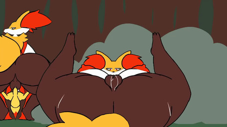 adult_on_young age_difference anthro areola balls big_balls big_breasts big_butt big_penis black_eyes bodily_fluids breasts brown_body brown_fur brown_nose butt cowgirl_position eyes_closed female female_orgasm female_penetrated forest from_front_position fur genital_fluids genitals group half-closed_eyes huge_breasts huge_butt legs_up lying male male/female male_penetrating male_penetrating_female multicolored_body multicolored_fur narrowed_eyes nipples on_back on_bottom on_top orange_areola orange_body orange_ears orange_eyes orange_fur orange_nipples orange_tail orgasm outside penetration penile penile_penetration penis penis_in_vagina plant plump_labia rear_view sex shrub size_difference small_but_hung tail thick_thighs throbbing throbbing_balls throbbing_penis throbbing_vulva tree trio two_tone_tail vaginal vaginal_fluids vaginal_orgasm vaginal_penetration vulva white_body white_fur young young_anthro young_male young_penetrating tanbagel nintendo pokemon delphox fennekin generation_6_pokemon pokemon_(species) 16:9 2025 2d_animation animated digital_media_(artwork) loop no_sound short_playtime webm widescreen