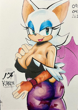 anthro bedroom_eyes big_breasts big_butt blush bodysuit breasts butt cleavage clothed clothing cosplay female looking_at_viewer narrowed_eyes seductive skinsuit solo tight_clothing imk4non capcom darkstalkers sega sonic_the_hedgehog_(series) morrigan_aensland rouge_the_bat bat mammal hi_res