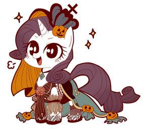 candy clothing costume cross crown dessert dress female feral flower food fruit fur hair hat headgear headwear holidays horn jack-o'-lantern jewelry legwear long_hair necklace open_mouth plant pumpkin purple_hair rose_(flower) simple_background smile solo stockings tongue white_background white_body white_fur saberdoom umeguru friendship_is_magic halloween hasbro my_little_pony mythology rarity_(mlp) equid equine mammal mythological_creature mythological_equine unicorn