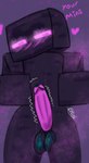 big_penis bodily_fluids dialogue excessive_genital_fluids excessive_precum genital_fluids genitals holding_viewer humanoid_genitalia humanoid_penis looking_at_viewer male particles penis precum solo shotaro080809 microsoft minecraft mojang xbox_game_studios enderman humanoid hi_res
