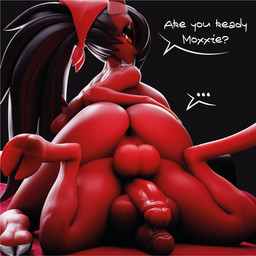 2_horns anus backsack balls big_balls big_breasts big_butt big_penis black_anus black_hair breasts butt clothing cloven_hooves dialogue duo ellipsis erection frottage genitals glans glistening glistening_balls glistening_body glistening_butt glistening_genitalia glistening_glans glistening_hooves glistening_legs glistening_penis glistening_skin glistening_thighs gynomorph gynomorph/male gynomorph_humanoid hair hooves horn humanoid_genitalia humanoid_penis intersex intersex/male intersex_humanoid kerchief long_hair looking_at_viewer looking_back looking_back_at_viewer male monotone_genitals narrowed_eyes nude penile penis penis_size_difference penises_touching red_body red_eyes red_genitals red_penis red_skin sex simple_background smile speech_bubble tail text thick_thighs unguligrade yellow_eyes yellow_sclera yamayza hellaverse helluva_boss moxxie_(helluva_boss) sallie_may_(helluva_boss) demon demon_humanoid horned_humanoid humanoid imp 1:1 3d_(artwork) digital_media_(artwork) english_text hi_res trans_(lore) trans_woman_(lore)