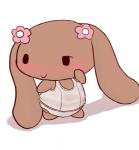 ambiguous_gender anthro beady_eyes bedroom_eyes blush brown_body brown_eyes brown_fur chibi fur half-closed_eyes japanese long_ears narrowed_eyes seductive solo suggestive unknown_artist cinnamoroll sanrio mocha_(cinnamoroll) canid canine canis domestic_dog mammal