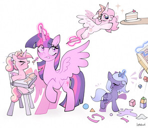 baby bodily_fluids cake crown crying cutlery dessert feeding female feral flying food group headgear high_chair horn kitchen_utensils magic role_reversal sparkles spoon tears tools wings young petaltwinkle friendship_is_magic hasbro my_little_pony mythology princess_cadance_(mlp) princess_celestia_(mlp) princess_luna_(mlp) twilight_sparkle_(mlp) equid equine mammal mythological_creature mythological_equine winged_unicorn hi_res