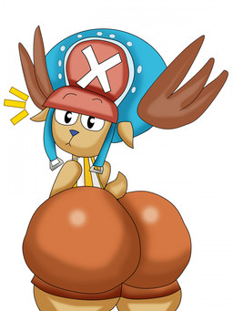 anthro antlers big_butt butt clothing hat headgear headwear horn huge_butt looking_at_viewer looking_back male simple_background solo tail thick_thighs wide_hips kdgamer015 one_piece tony_tony_chopper deer mammal new_world_deer reindeer 3:4 digital_media_(artwork) hi_res