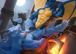 2019 5_fingers :d abs alpha0 altar anal anal_penetration angry anthro anthro_on_anthro anthro_penetrated anthro_penetrating anthro_penetrating_anthro balls bdsm belly biceps big_muscles biped blue_balls blue_belly blue_body blue_scales blue_wings bondage bondage_gear bound brick chain chained claws countershade_face countershade_torso countershading cuff_(restraint) detailed_background digital_media_(artwork) digital_painting_(artwork) dominant dominant_male dragon duo erection european_mythology eye_contact facial_spikes fingers fire full_moon genitals glans glint grin growling harness horn libragon looking_at_another looking_at_partner looking_down looking_up lying male male/male male_penetrated male_penetrating male_penetrating_male membrane_(anatomy) membranous_wings moon muscular muscular_male mythological_creature mythological_scalie mythology night nude on_back outside pecs penetration penis pillar plant quads red_eyes rei_miguel reptile restraints ridged_penis ritual ruins scales scalie sex shackles smile snarling spiked_tail spikes spikes_(anatomy) standing submissive submissive_male tail tree triceps western_dragon wings yellow_belly yellow_body yellow_countershading yellow_eyes yellow_scales yellow_wings