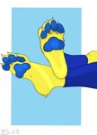 4_toes anklet anthro barefoot blue_pawpads claws curling_toes digit_ring egyptian feet female foot_fetish foot_focus fur hindpaw jewelry pawpads paws plantigrade ring simple_background soles solo suggestive toe_claws toe_ring toes wrinkled_feet wrinkles yellow_body yellow_fur melonvino animal_crossing nintendo ankha_(animal_crossing) domestic_cat felid feline felis mammal absurd_res hi_res shaded simple_shading