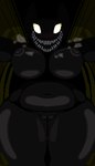 belly black_body blush bodily_fluids breasts breath drooling female genitals navel nipples no_pupils not_furry open_mouth pussy saliva shadow_face solo teeth_showing datzuum the_backrooms humanoid smiler_(the_backrooms) digital_media_(artwork) hi_res pixel_(artwork)